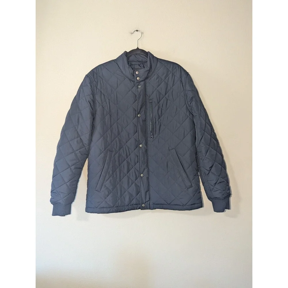 L Banana Republic Quilted Bomber Preppy Navy Men's Jacket